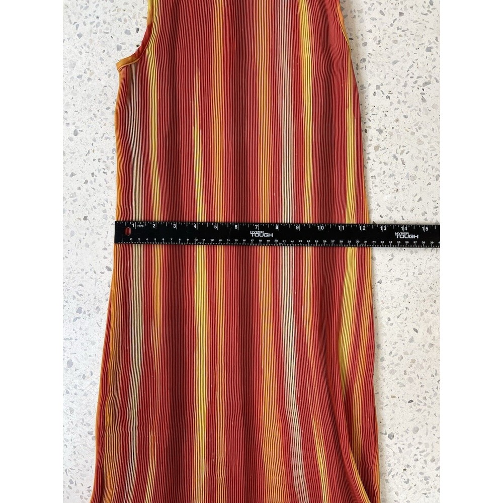 Kate & Mallory Women XS Dress Orange Accordion Maxi Sunset Luxury Ombre Resort - Picture 7 of 12